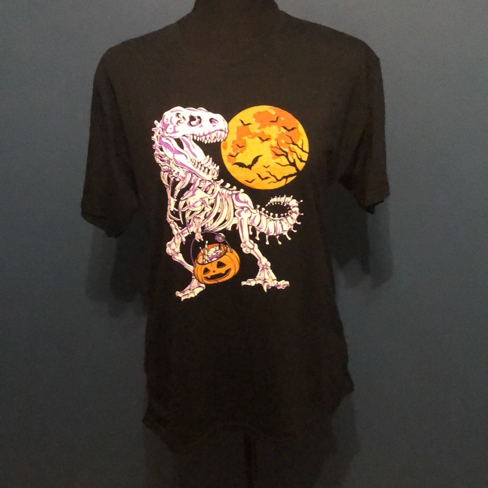 Halloween T-Shirt T-Rex Skeleton